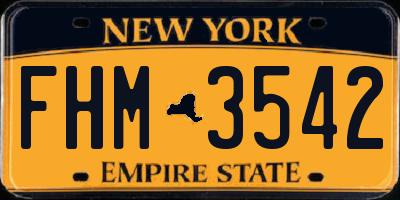 NY license plate FHM3542