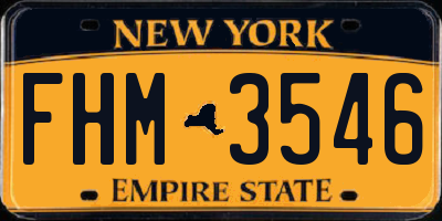 NY license plate FHM3546