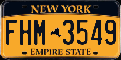 NY license plate FHM3549