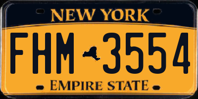 NY license plate FHM3554