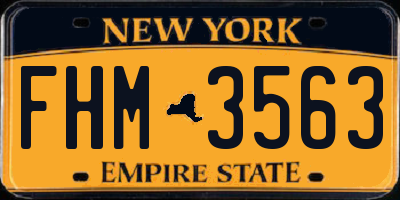 NY license plate FHM3563