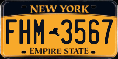 NY license plate FHM3567