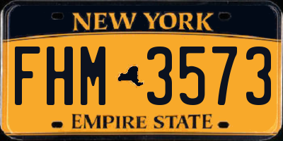 NY license plate FHM3573