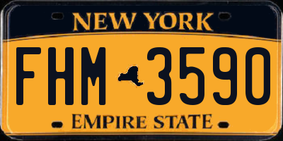 NY license plate FHM3590