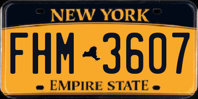 NY license plate FHM3607
