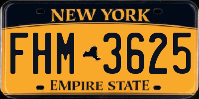 NY license plate FHM3625