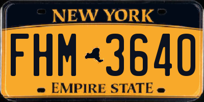 NY license plate FHM3640