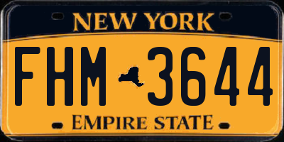 NY license plate FHM3644
