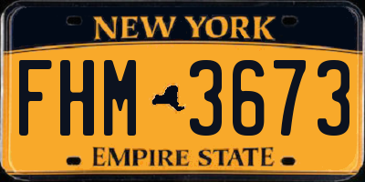 NY license plate FHM3673