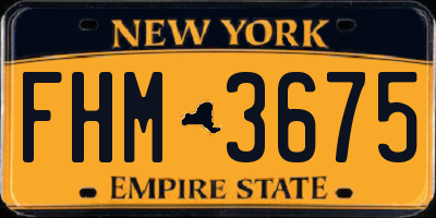 NY license plate FHM3675