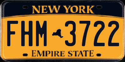 NY license plate FHM3722