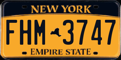 NY license plate FHM3747