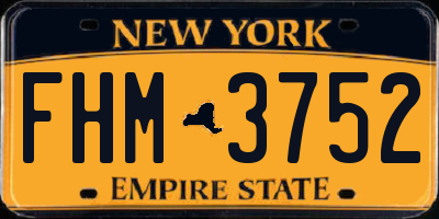 NY license plate FHM3752