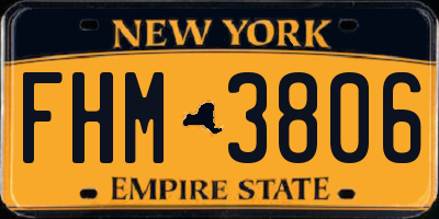 NY license plate FHM3806