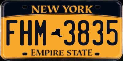 NY license plate FHM3835