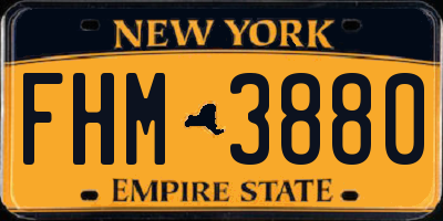 NY license plate FHM3880