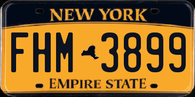 NY license plate FHM3899
