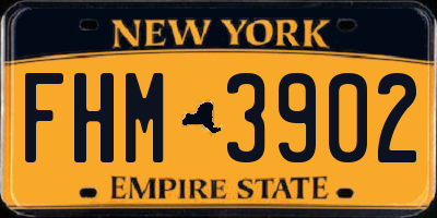 NY license plate FHM3902
