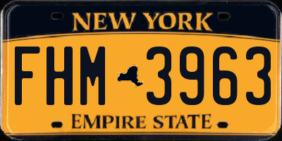 NY license plate FHM3963