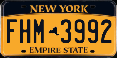 NY license plate FHM3992