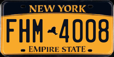 NY license plate FHM4008