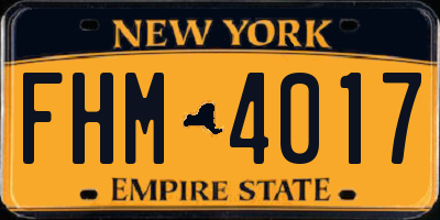 NY license plate FHM4017