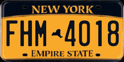 NY license plate FHM4018