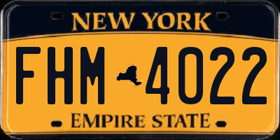 NY license plate FHM4022