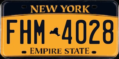 NY license plate FHM4028