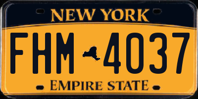 NY license plate FHM4037