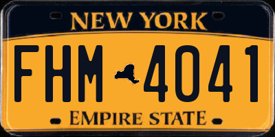 NY license plate FHM4041