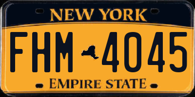 NY license plate FHM4045