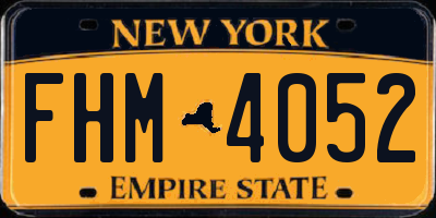 NY license plate FHM4052