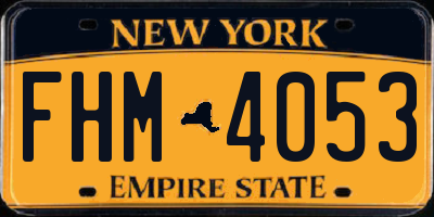 NY license plate FHM4053