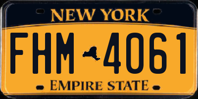 NY license plate FHM4061