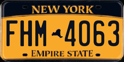 NY license plate FHM4063
