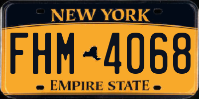 NY license plate FHM4068