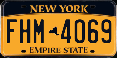 NY license plate FHM4069
