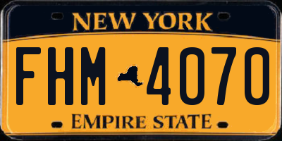 NY license plate FHM4070