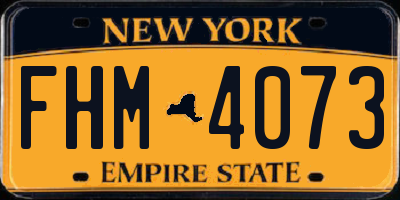 NY license plate FHM4073