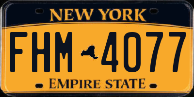 NY license plate FHM4077