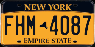 NY license plate FHM4087