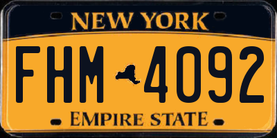 NY license plate FHM4092
