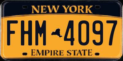NY license plate FHM4097