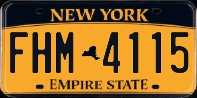NY license plate FHM4115