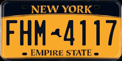 NY license plate FHM4117