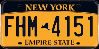 NY license plate FHM4151