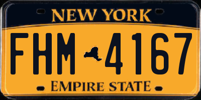 NY license plate FHM4167