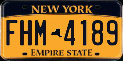 NY license plate FHM4189
