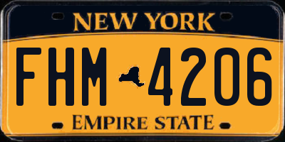 NY license plate FHM4206